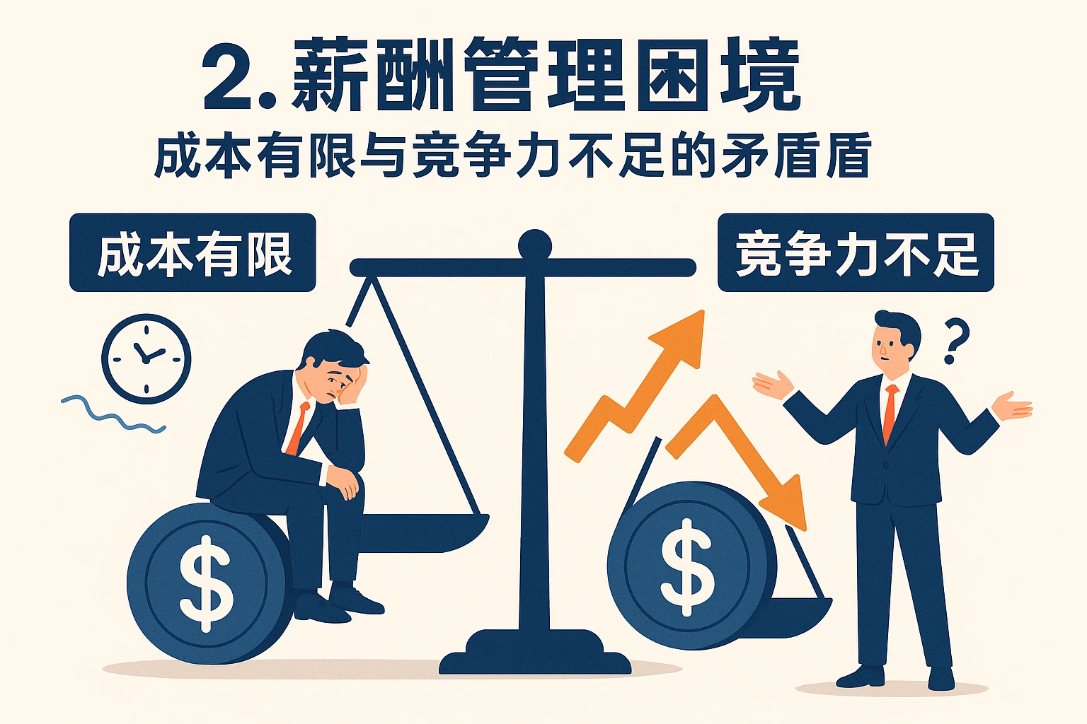 2. 薪酬管理困境:成本有限与竞争力不足的矛盾