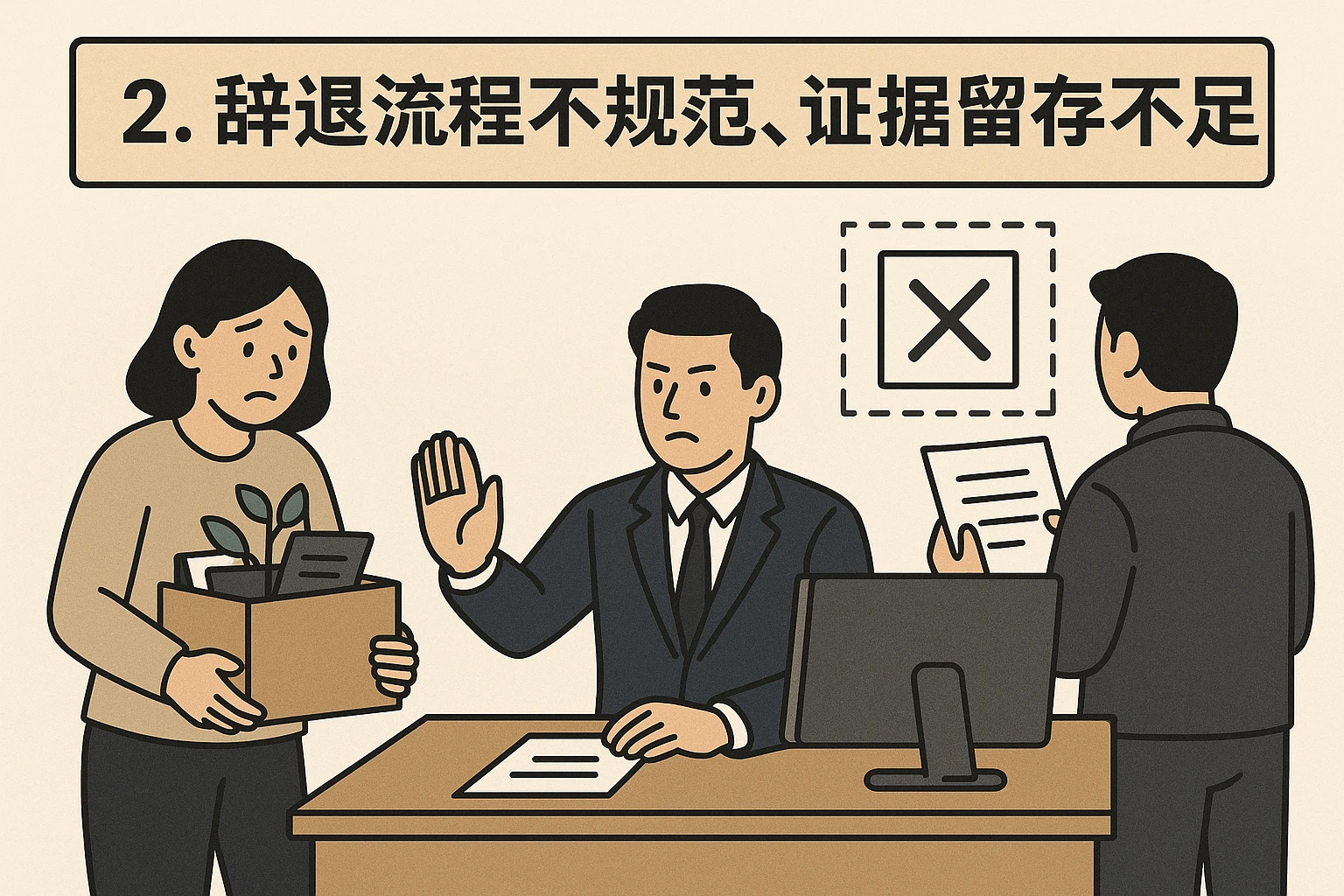 2. 辞退流程不规范,证据留存不足
