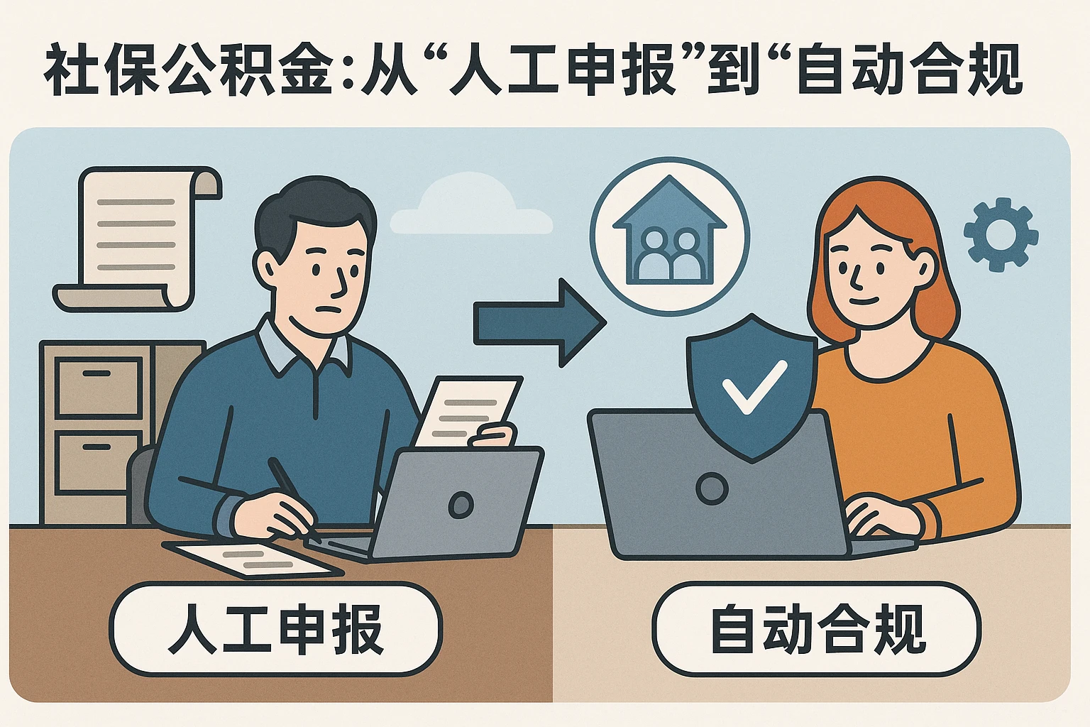 （2）社保公积金：从“人工申报”到“自动合规”