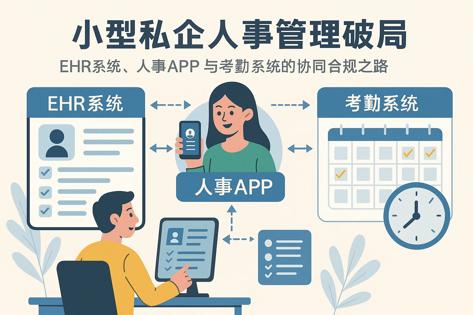 小型私企人事管理破局：EHR系统、人事APP与考勤系统的协同合规之路