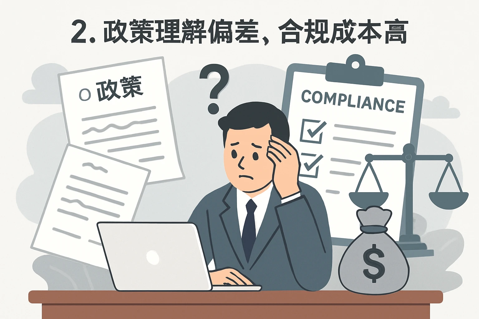 2. 政策理解偏差，合规成本高