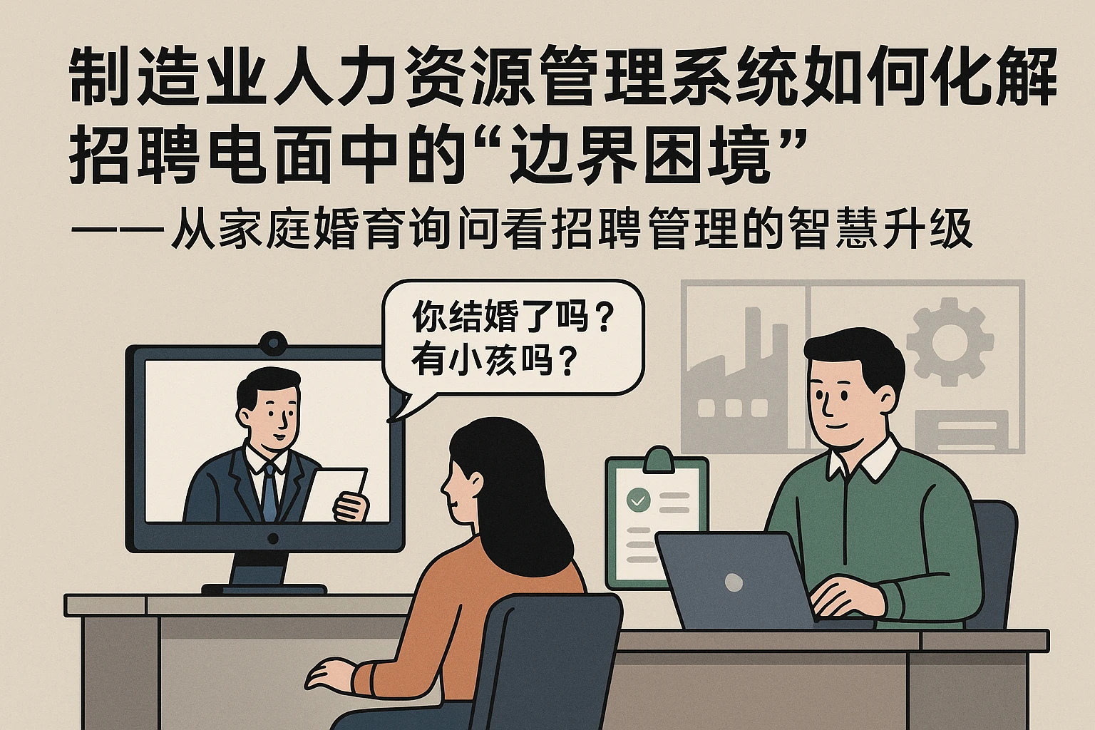 制造业人力资源管理系统如何化解招聘电面中的“边界困境”——从家庭婚育询问看招聘管理的智慧升级
