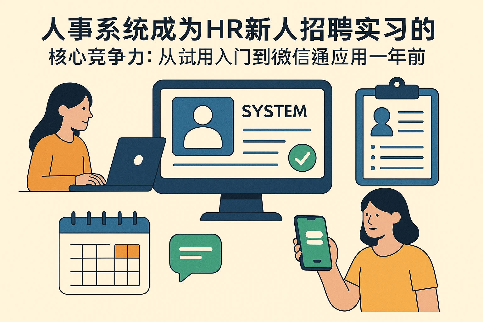 人事系统成为HR新人招聘实习的核心竞争力：从试用入门到微信端应用的一年准备计划
