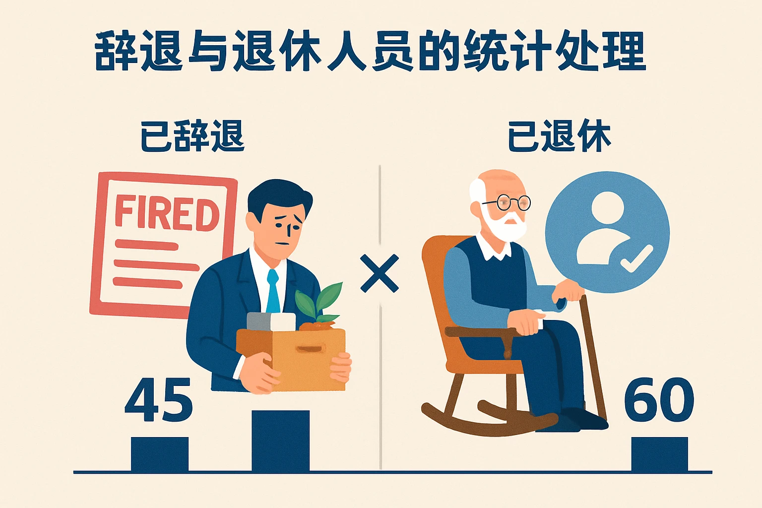 辞退与退休人员的统计处理
