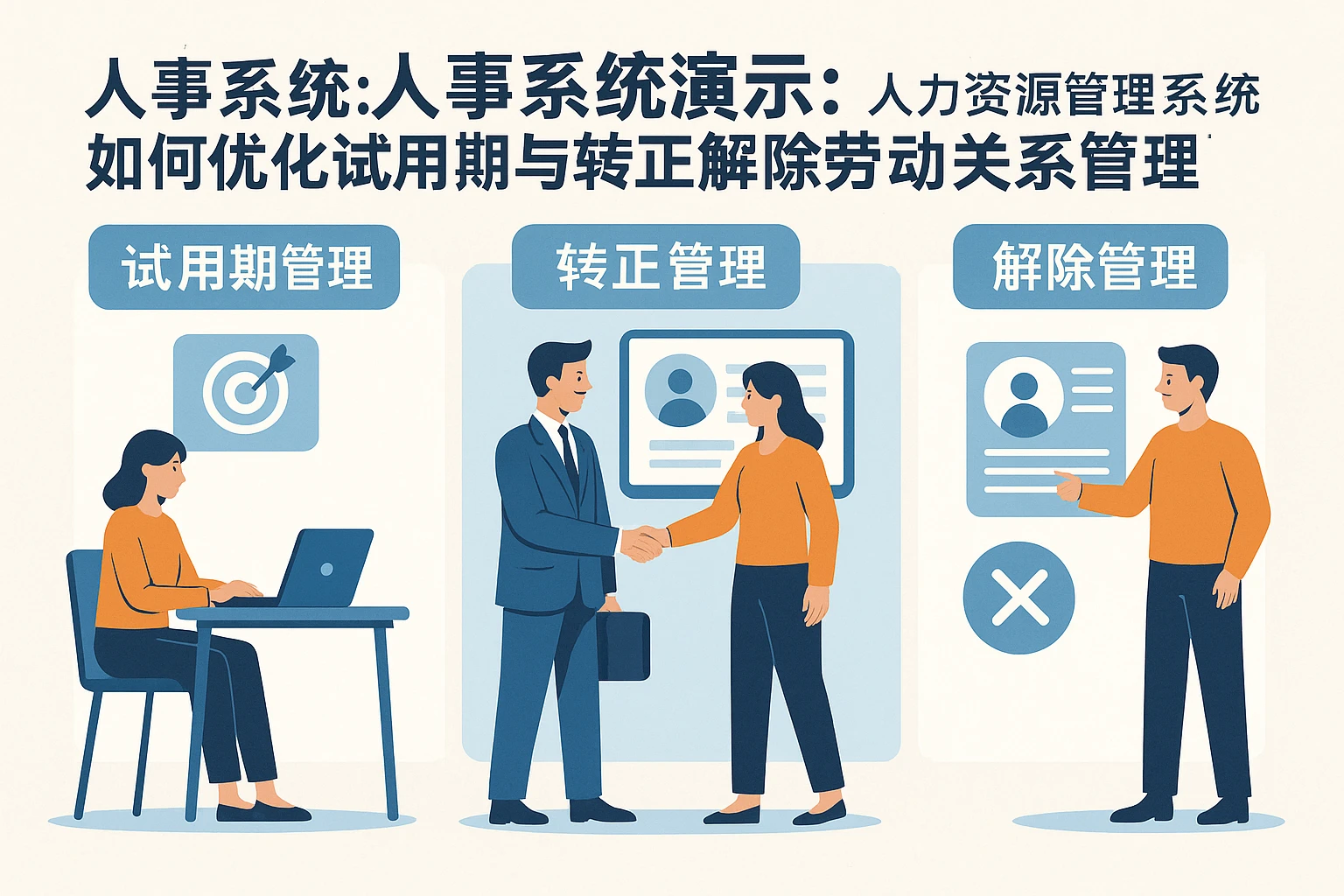 人事系统演示:人力资源管理系统如何优化试用期与转正解除劳动关系管理