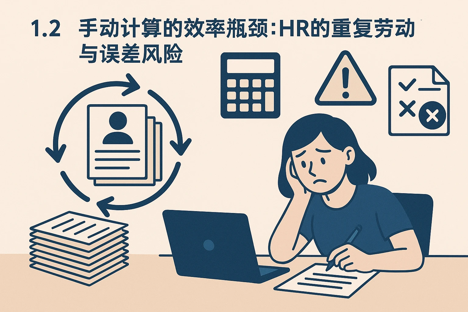 1.2 手动计算的效率瓶颈:HR的重复劳动与误差风险