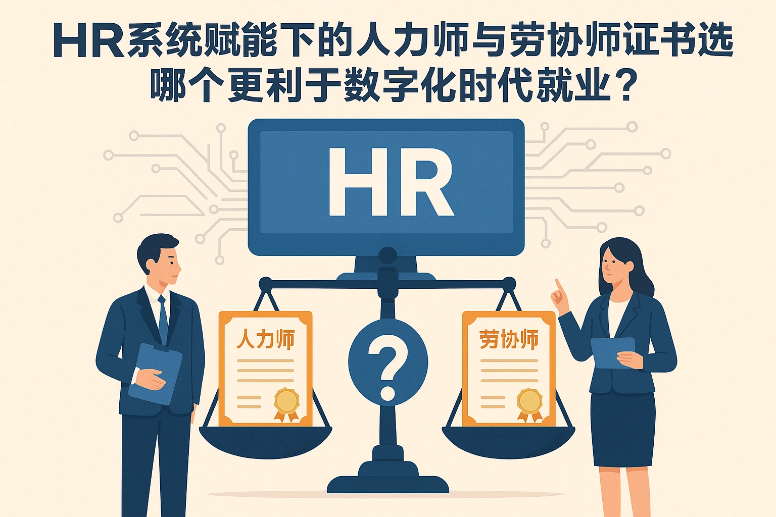HR系统赋能下的人力师与劳协师证书选择：哪个更利于数字化时代就业？