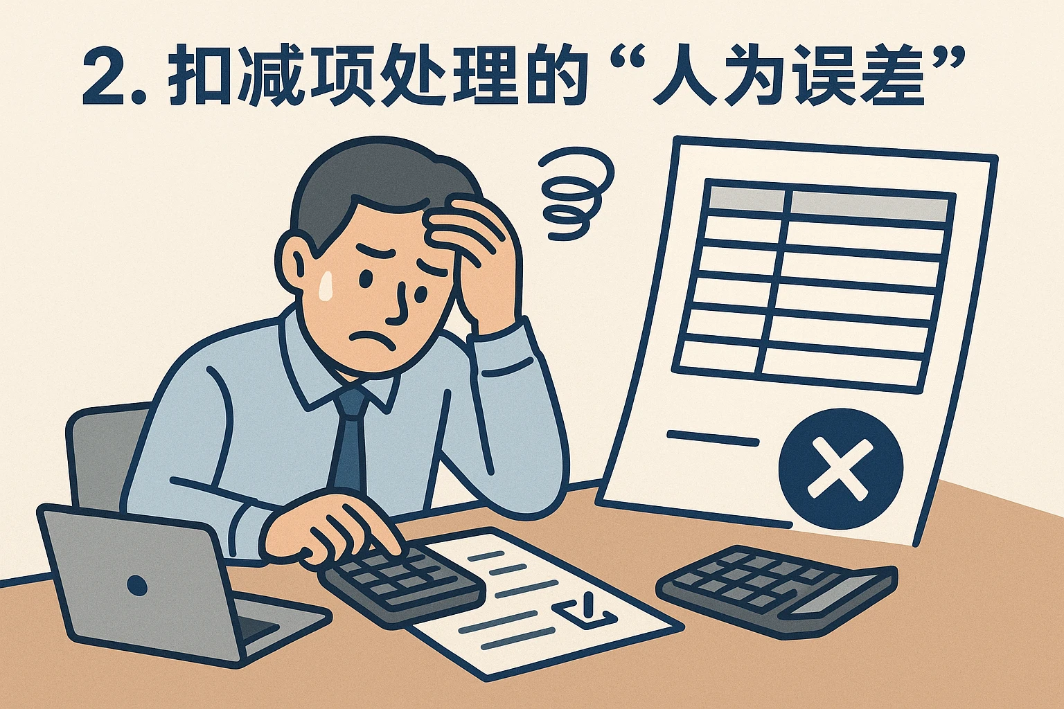2. 扣减项处理的“人为误差”