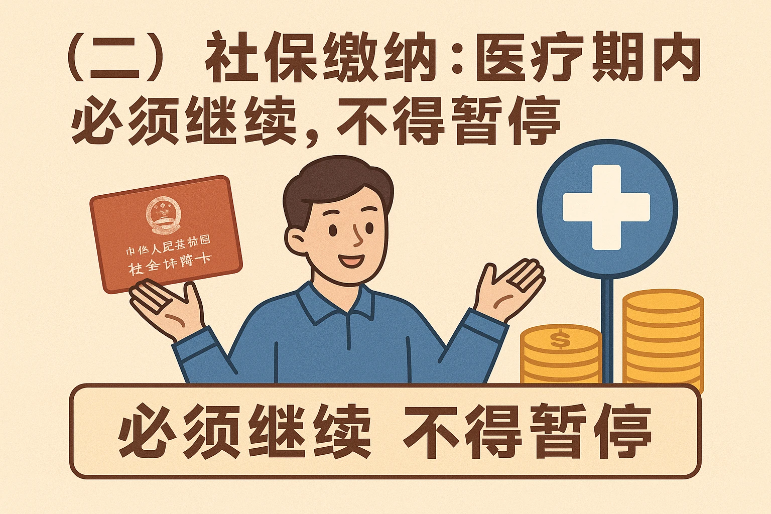 (二)社保缴纳:医疗期内必须继续,不得暂停