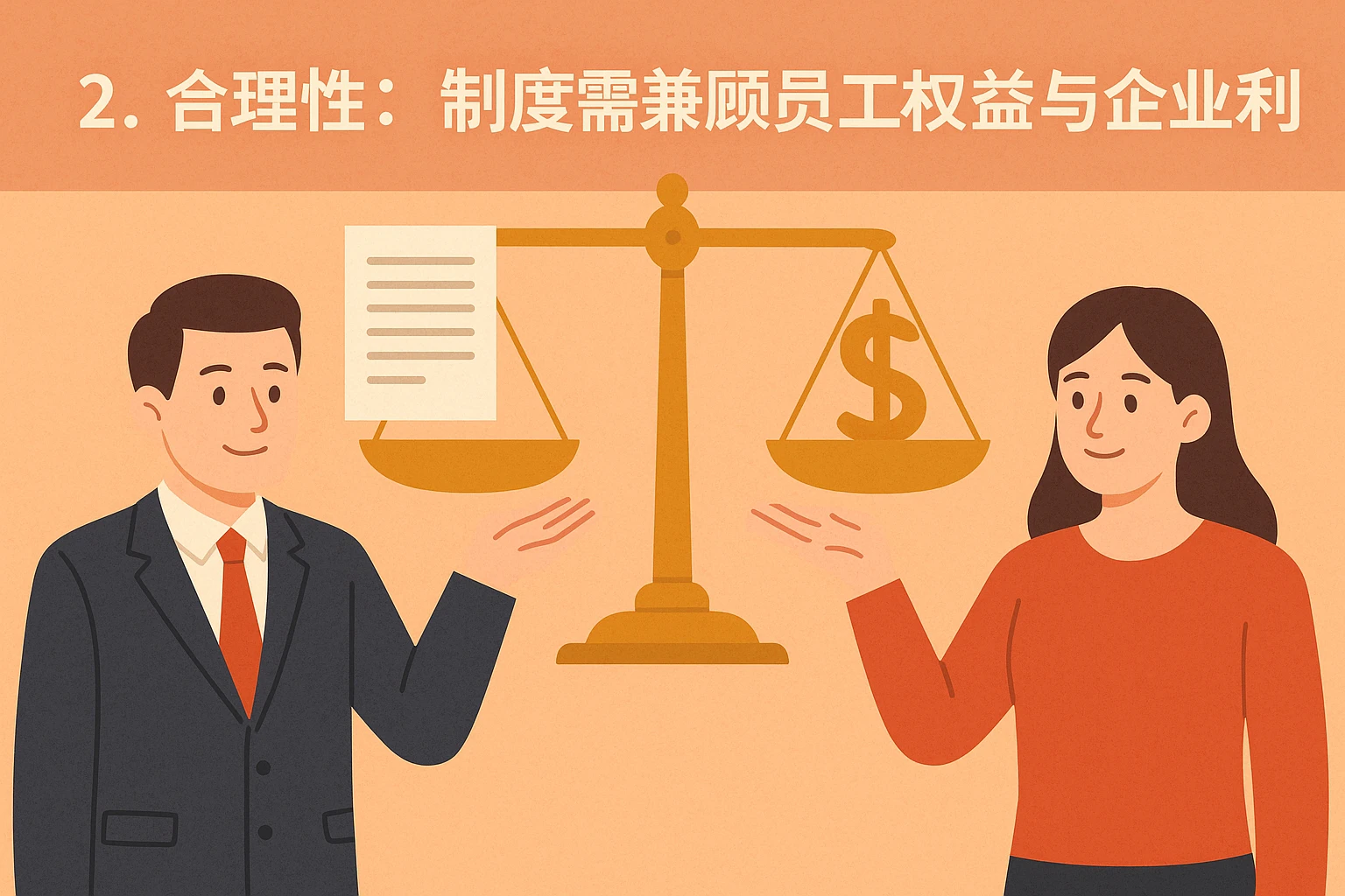 2. 合理性：制度需兼顾员工权益与企业利益