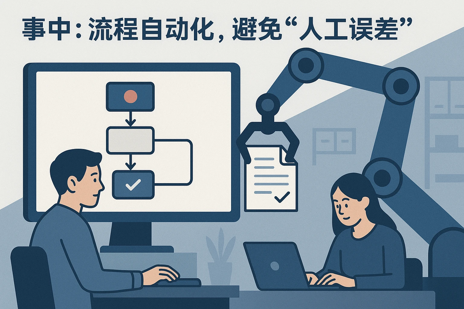 2. 事中:流程自动化,避免“人工误差”