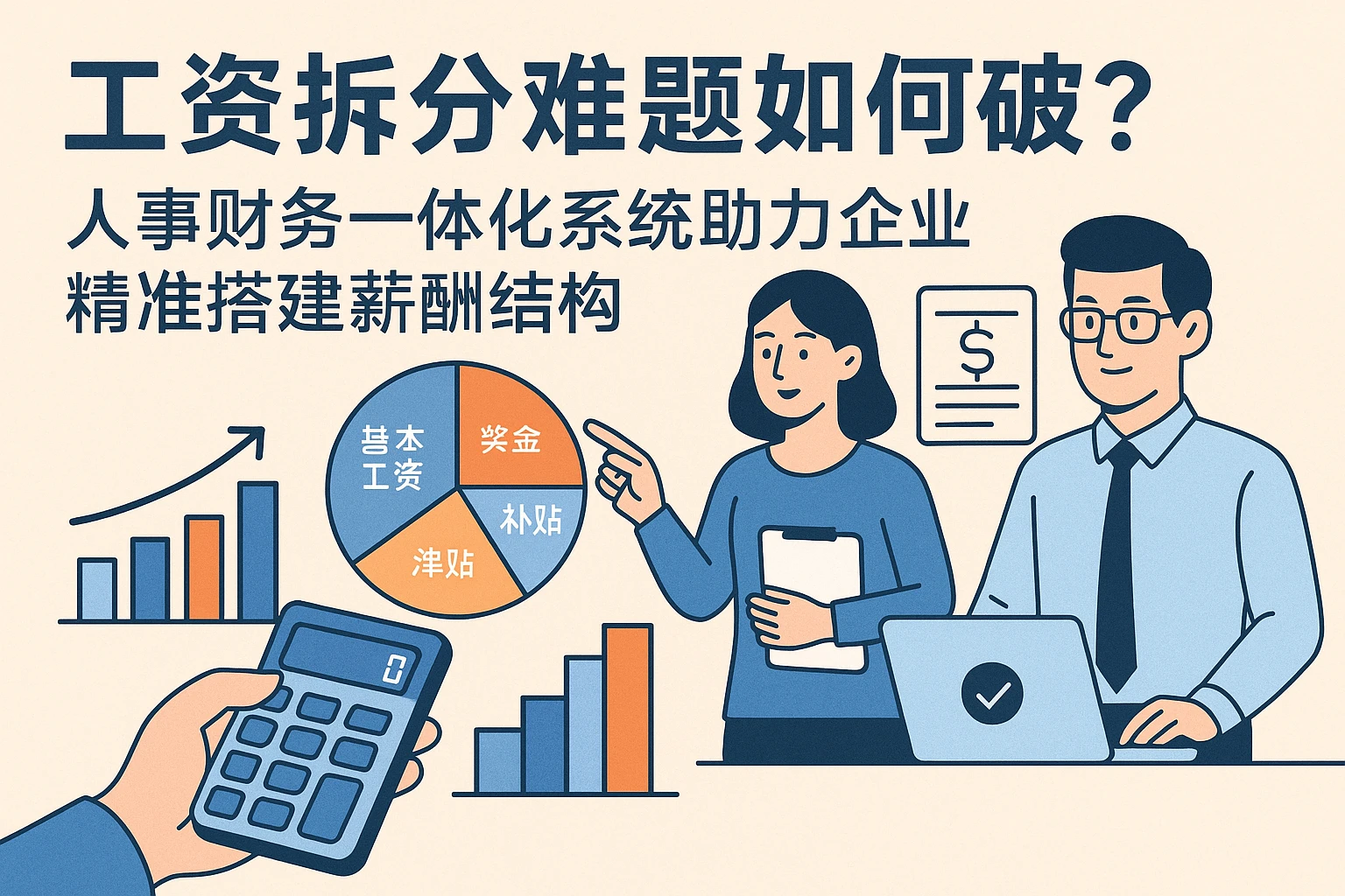 工资拆分难题如何破?人事财务一体化系统助力企业精准搭建薪酬结构