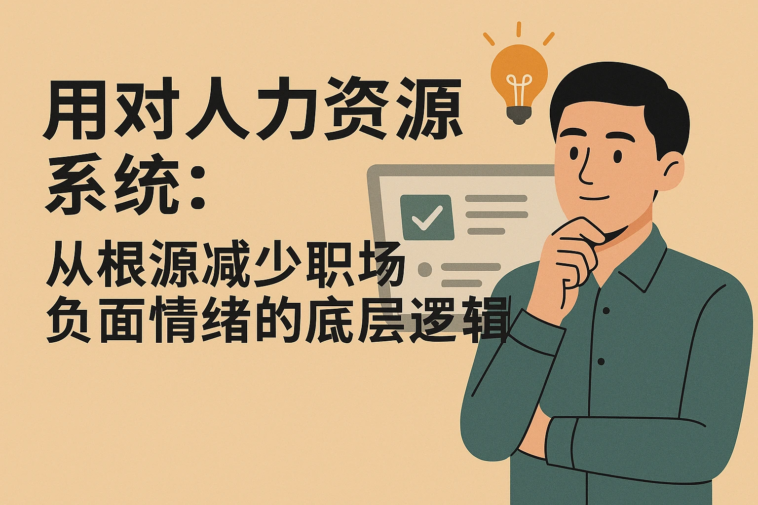 用对人力资源系统：从根源减少职场负面情绪的底层逻辑