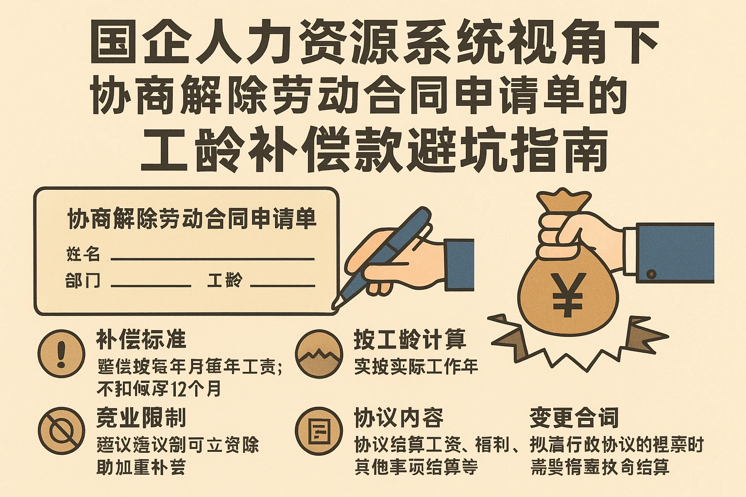国企人力资源系统视角下，协商解除劳动合同申请单的工龄补偿款避坑指南