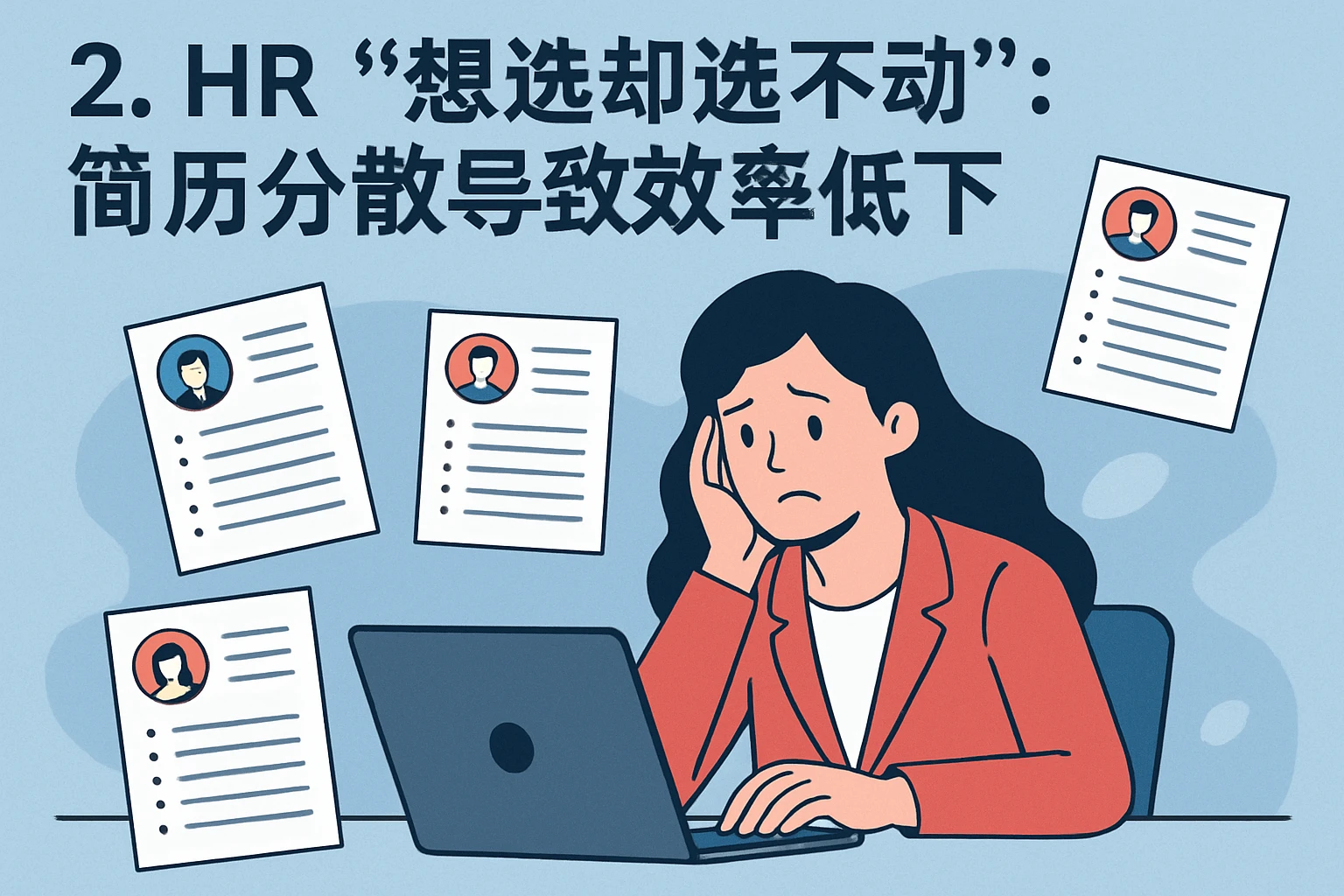 2. HR“想选却选不动”:简历分散导致效率低下