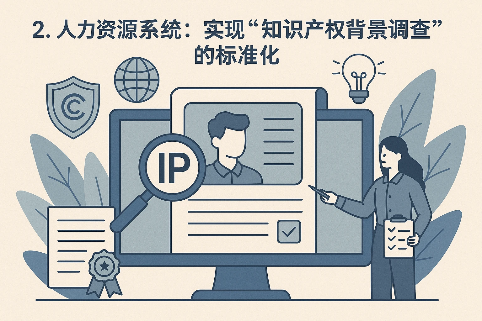 2. 人力资源系统：实现“知识产权背景调查”的标准化