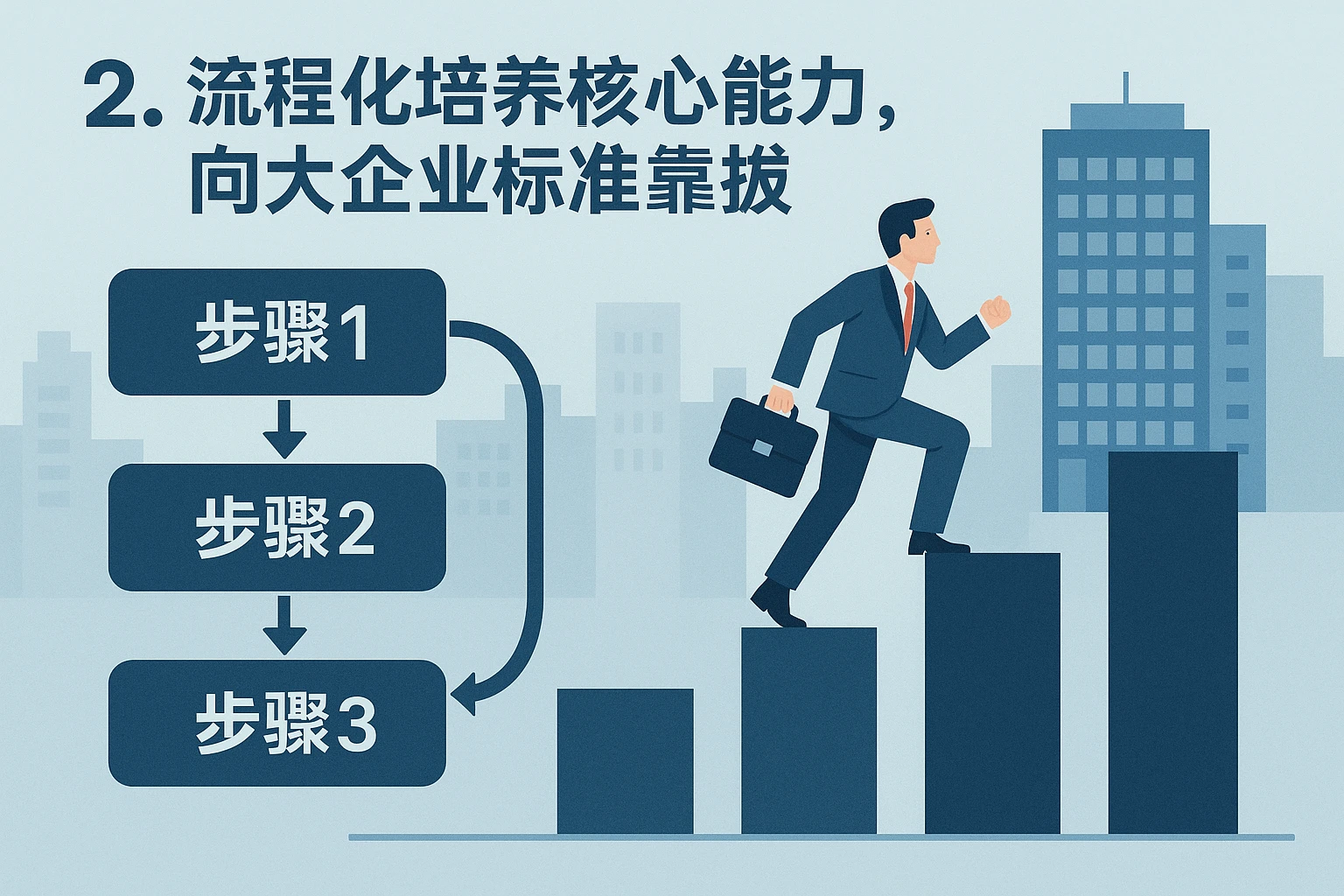 2. 流程化培养核心能力，向大企业标准靠拢