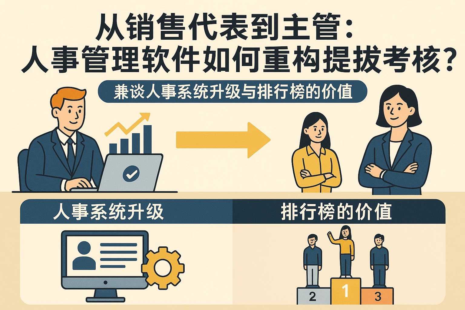 从销售代表到主管：人事管理软件如何重构提拔考核？——兼谈人事系统升级与排行榜的价值