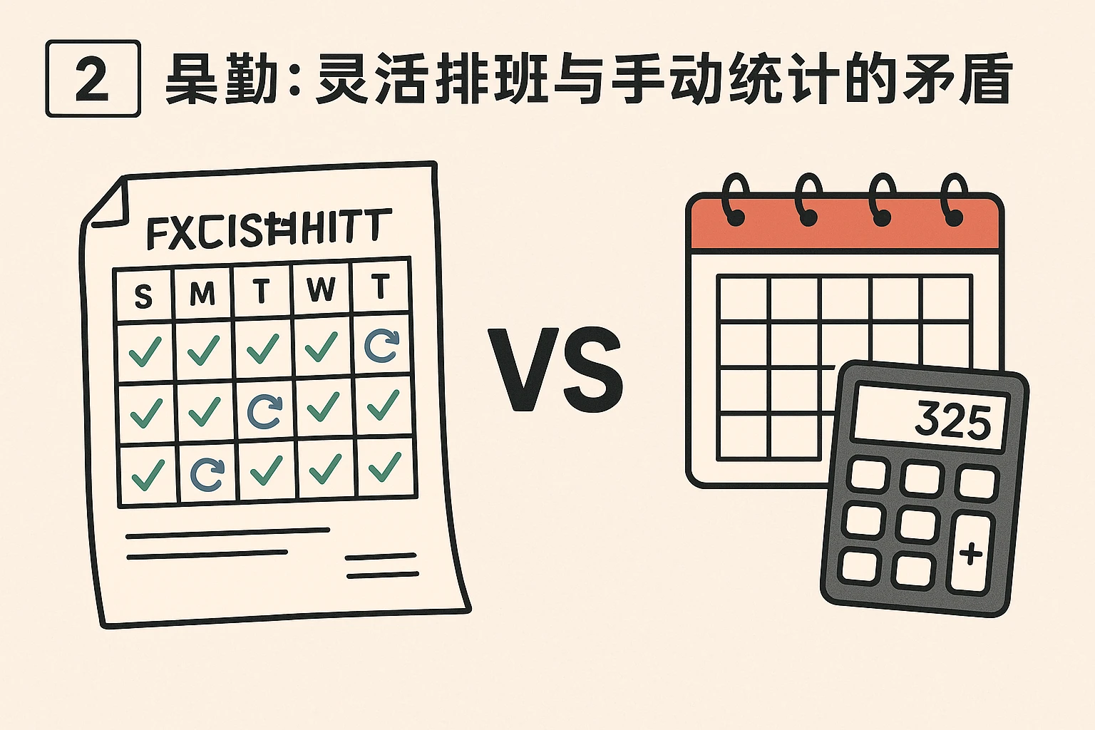2. 考勤:灵活排班与手动统计的矛盾