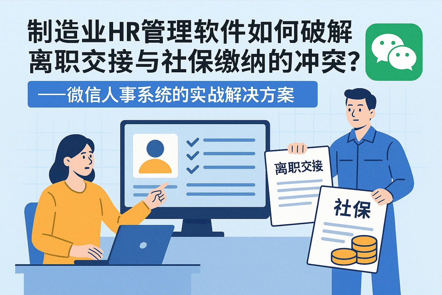 制造业HR管理软件如何破解离职交接与社保缴纳的冲突?——微信人事系统的实战解决方案