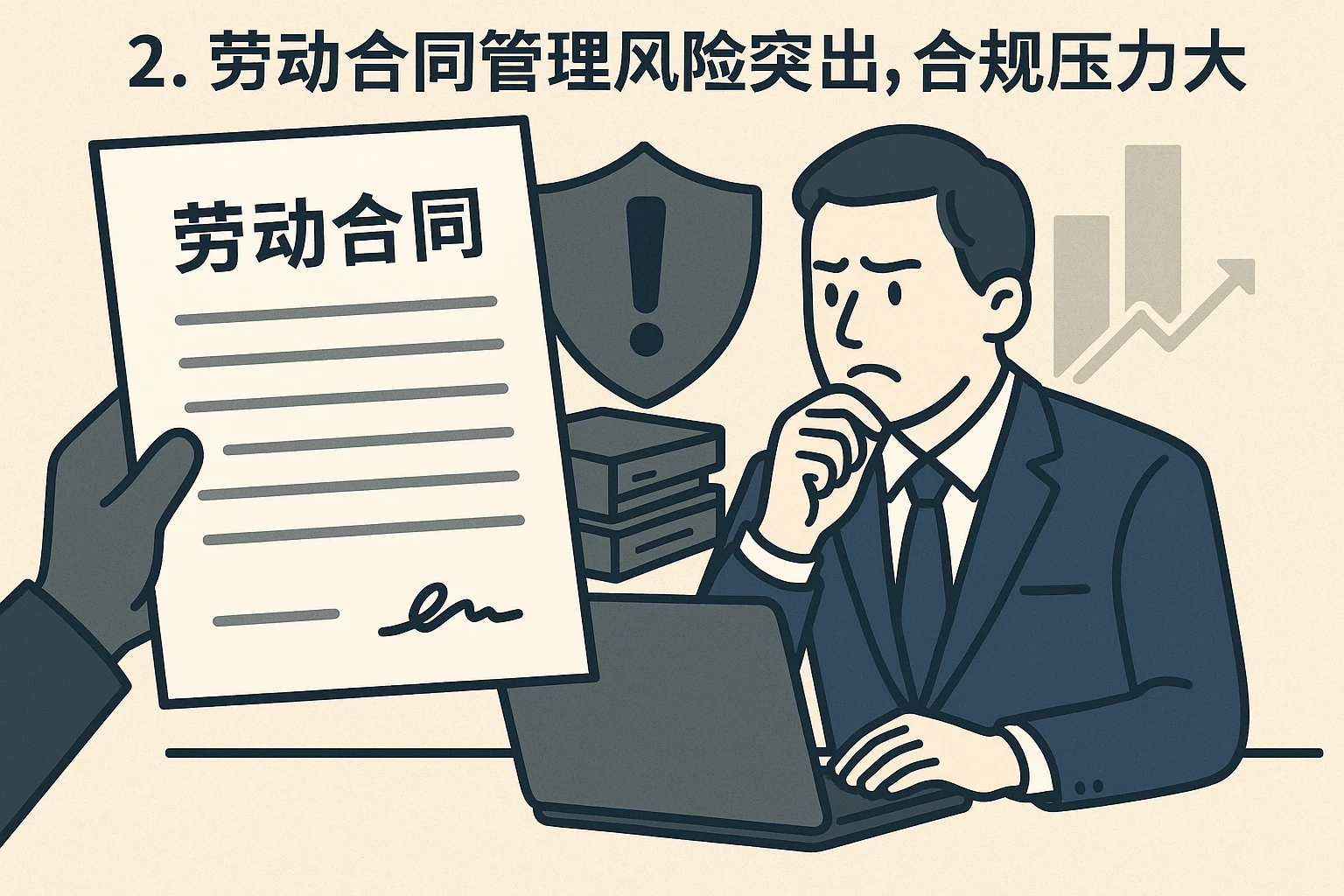 2. 劳动合同管理风险突出，合规压力大