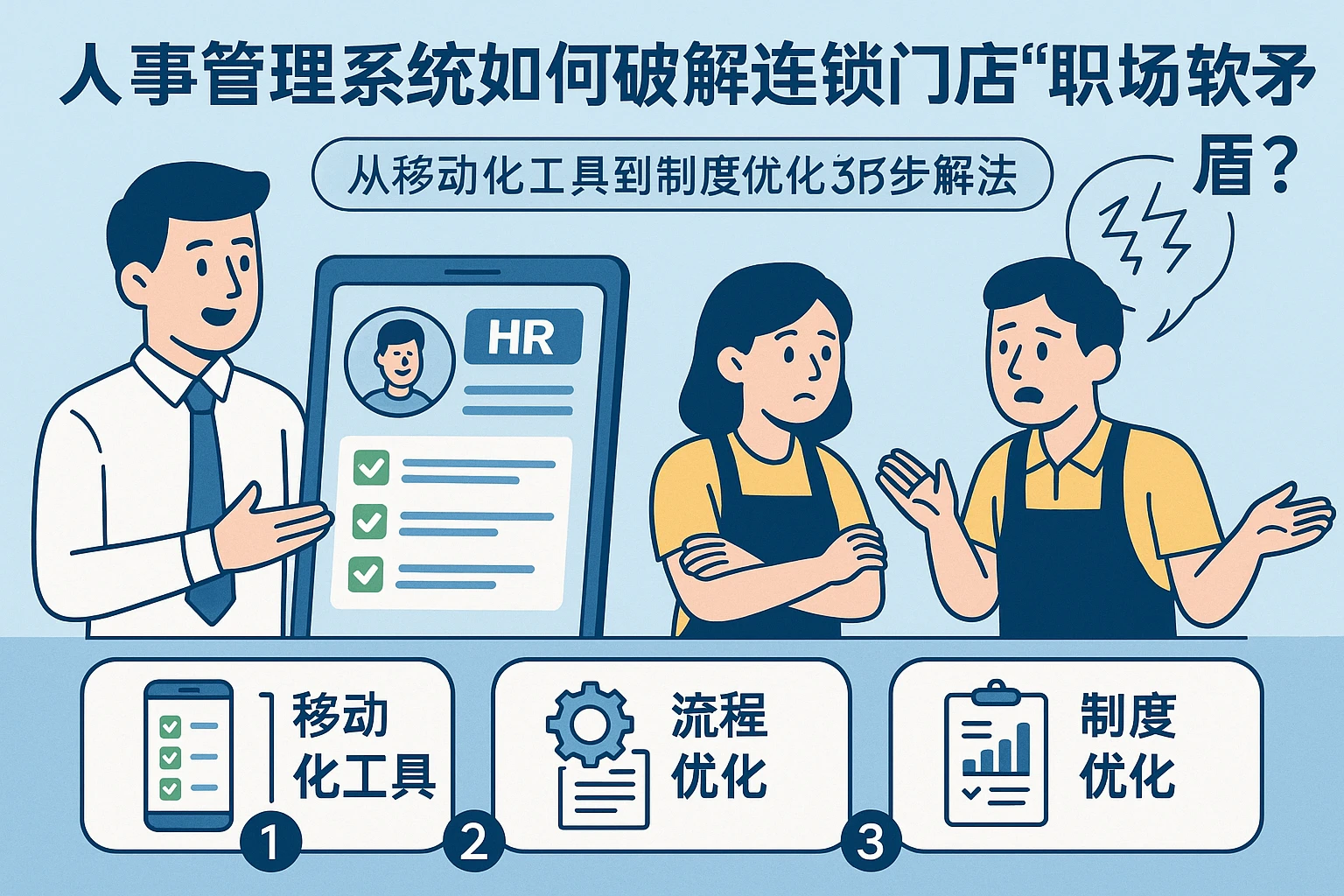 人事管理系统如何破解连锁门店“职场软矛盾”？从移动化工具到制度优化的3步解法