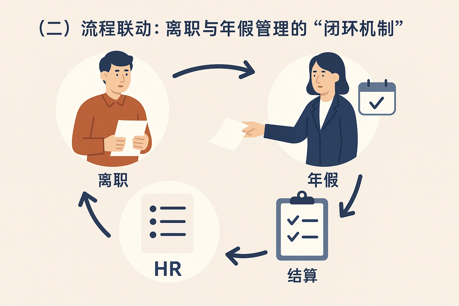 (二)流程联动:离职与年假管理的“闭环机制”