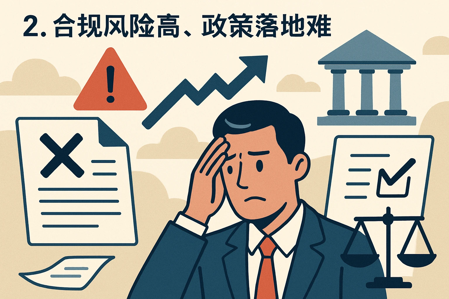 2. 合规风险高，政策落地难