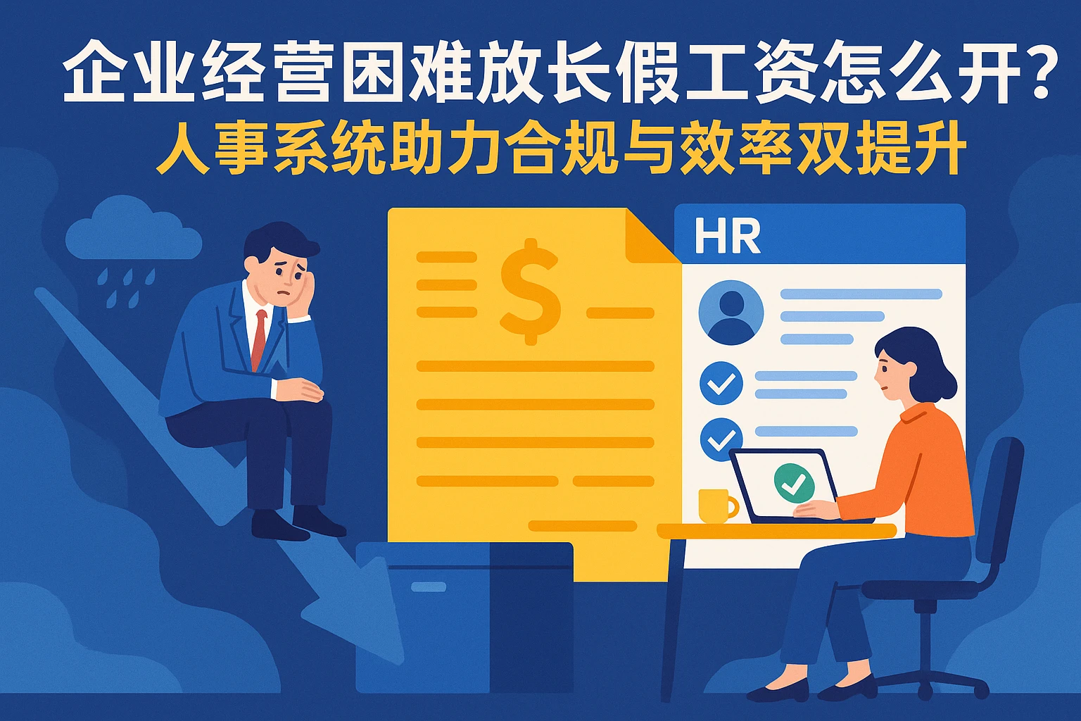 企业经营困难放长假工资怎么开？人事系统助力合规与效率双提升