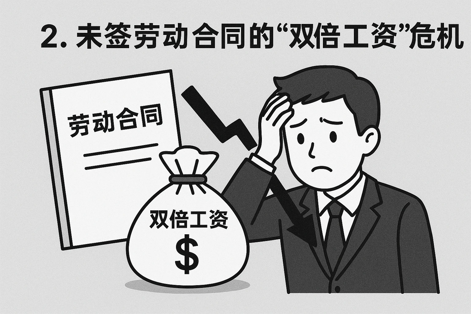 2. 未签劳动合同的“双倍工资”危机