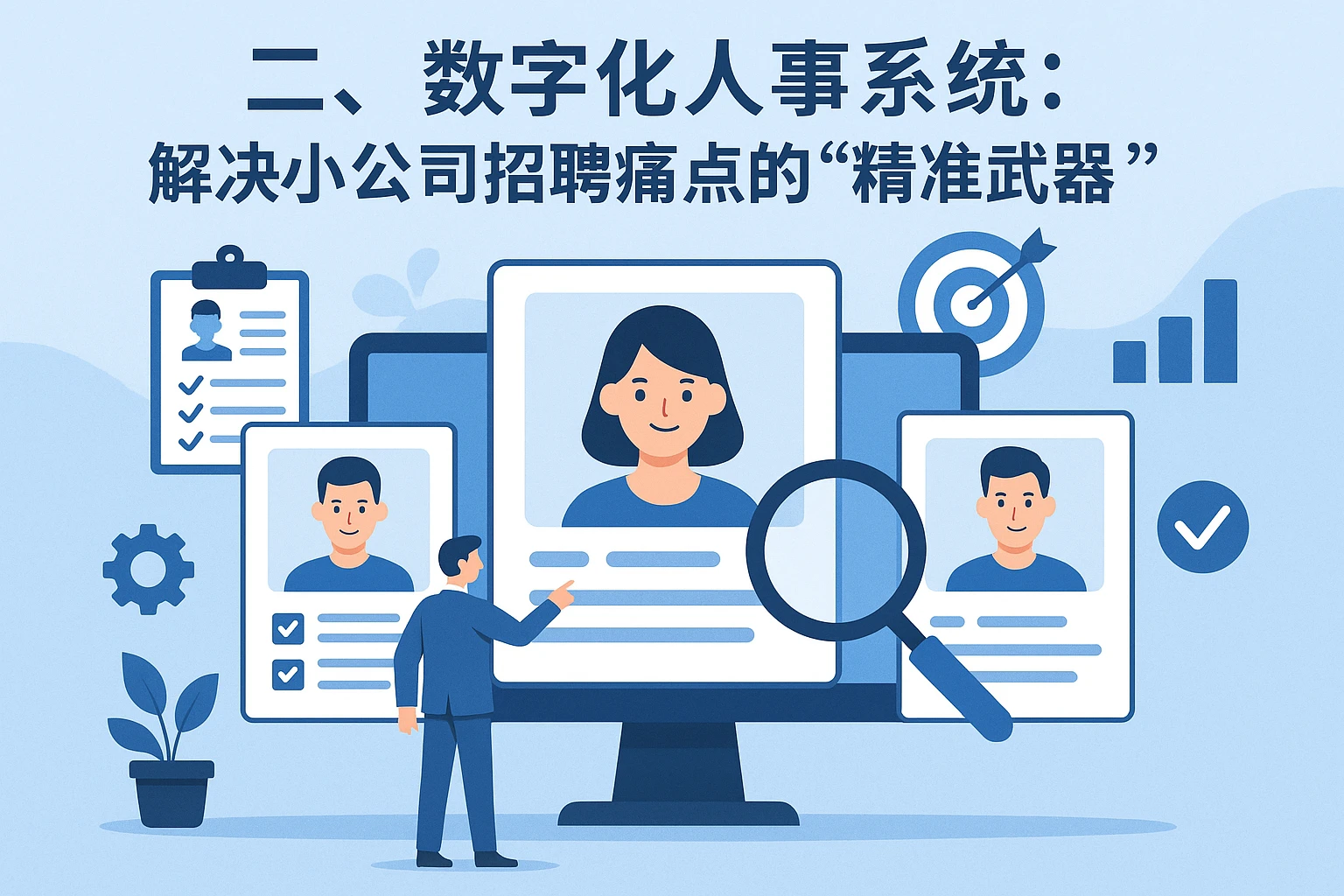 二、数字化人事系统:解决小公司招聘痛点的“精准武器”