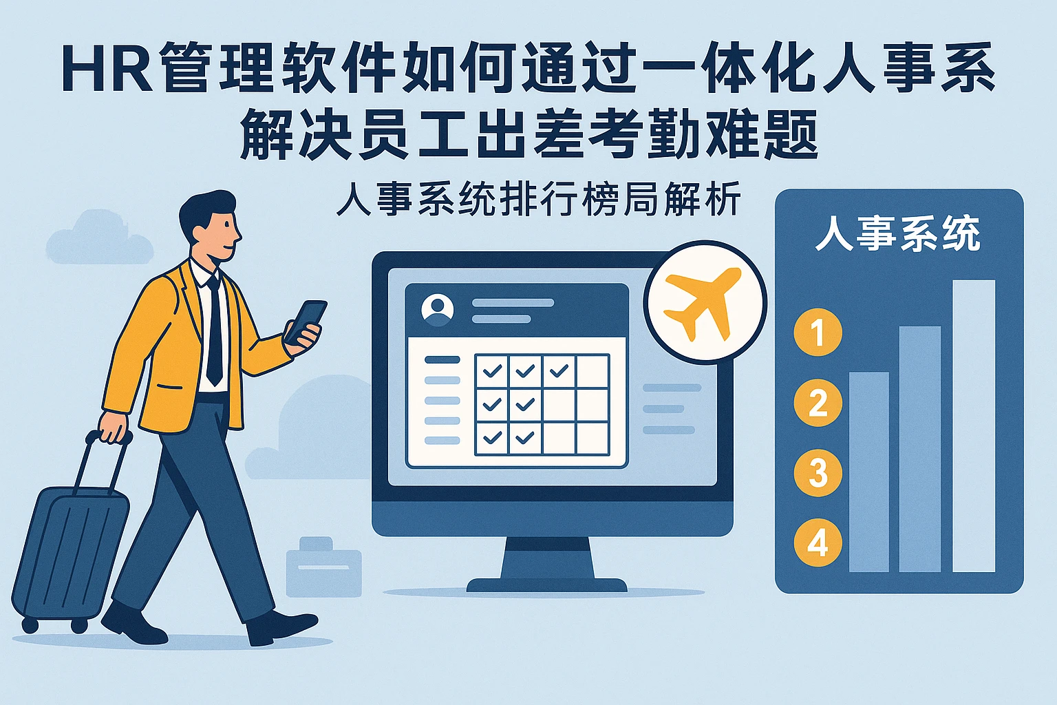 HR管理软件如何通过一体化人事系统解决员工出差考勤难题：人事系统排行榜解析