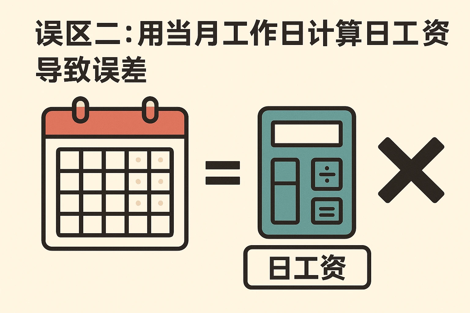 2. 误区二：用当月工作日计算日工资，导致误差