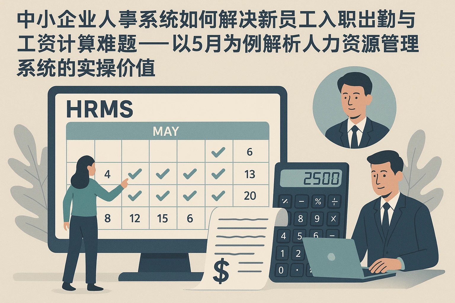中小企业人事系统如何解决新员工入职出勤与工资计算难题——以5月为例解析人力资源管理系统的实操价值