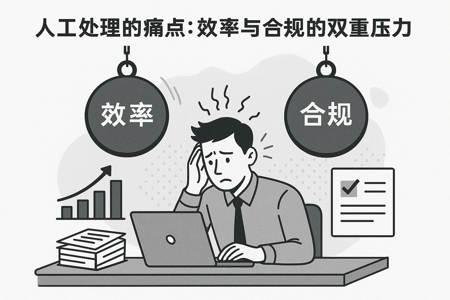 2. 人工处理的痛点:效率与合规的双重压力