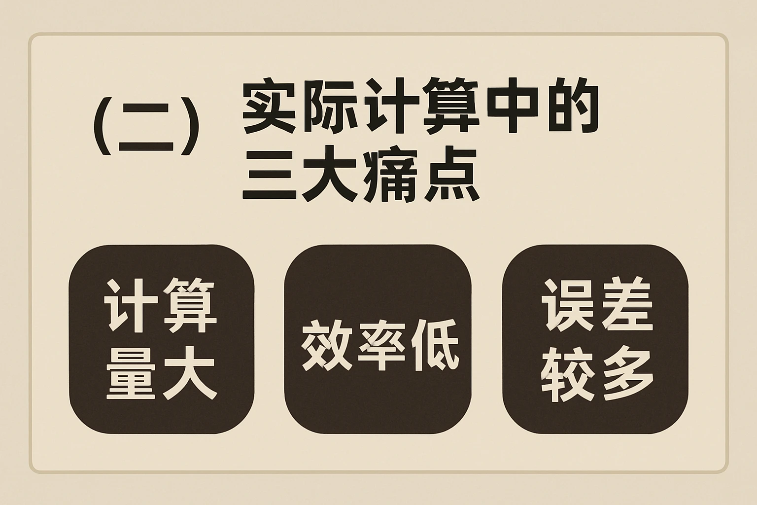 （二）实际计算中的三大痛点