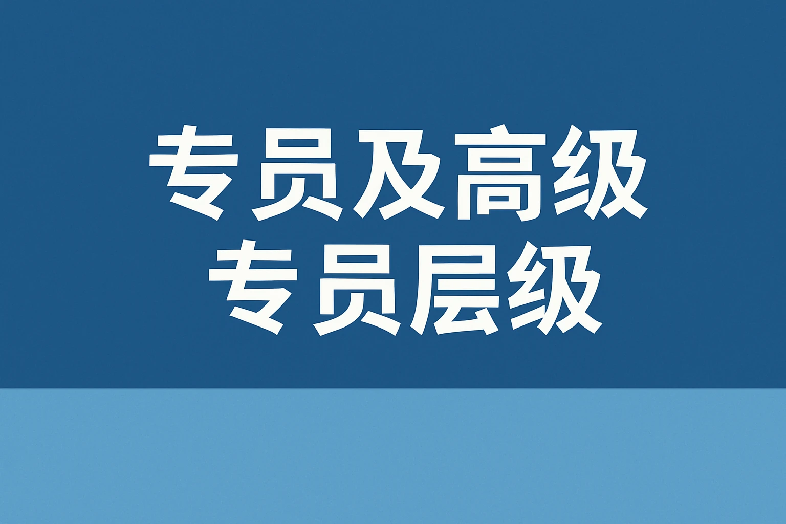 专员及高级专员层级