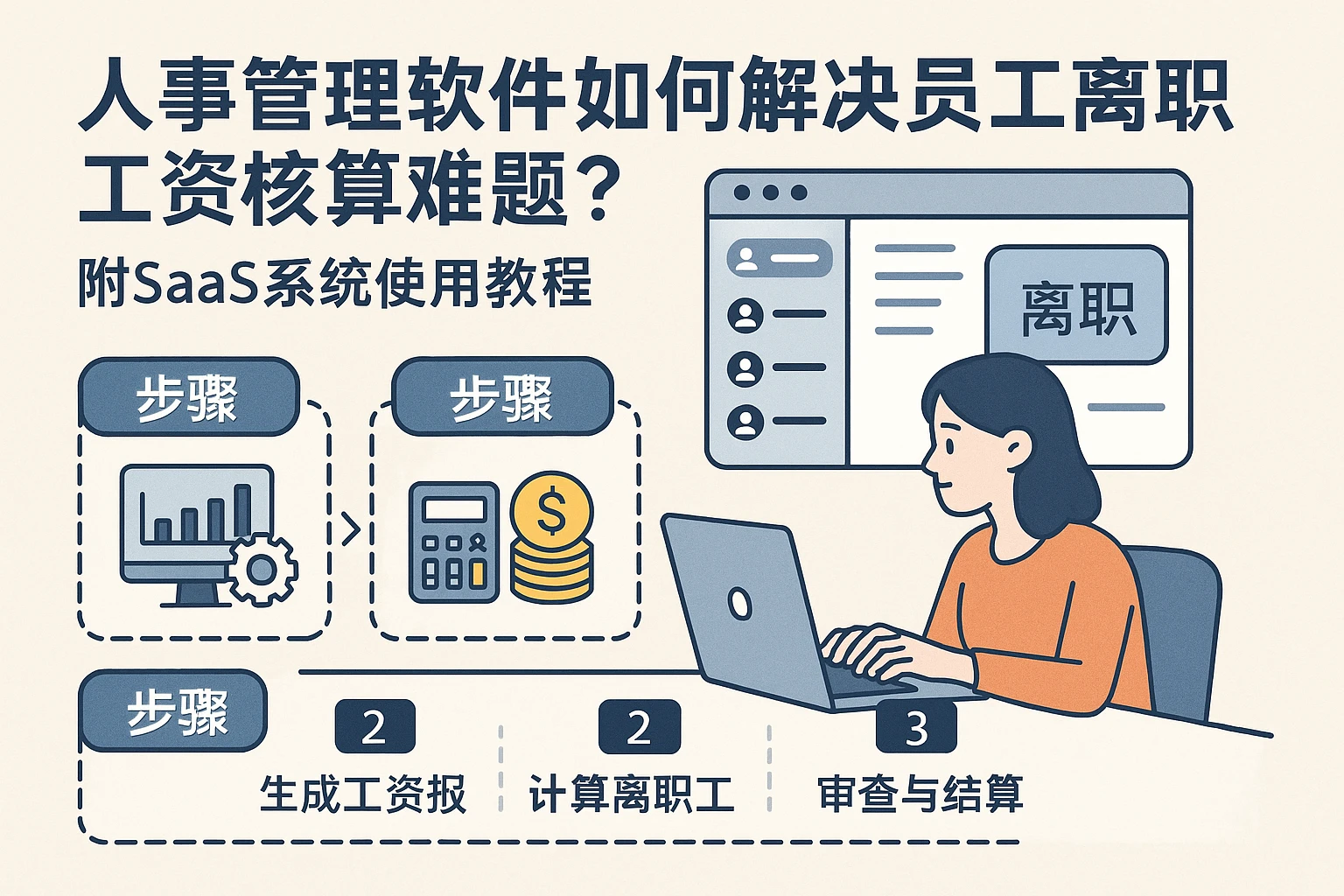 人事管理软件如何解决员工离职工资核算难题?附SaaS系统使用教程