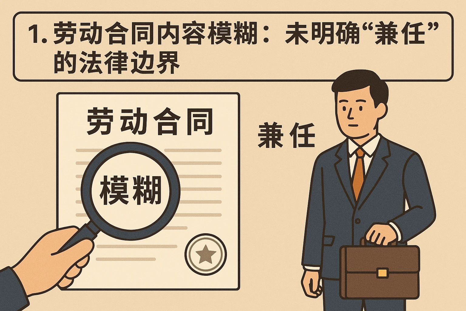 1. 劳动合同内容模糊:未明确“兼任”的法律边界