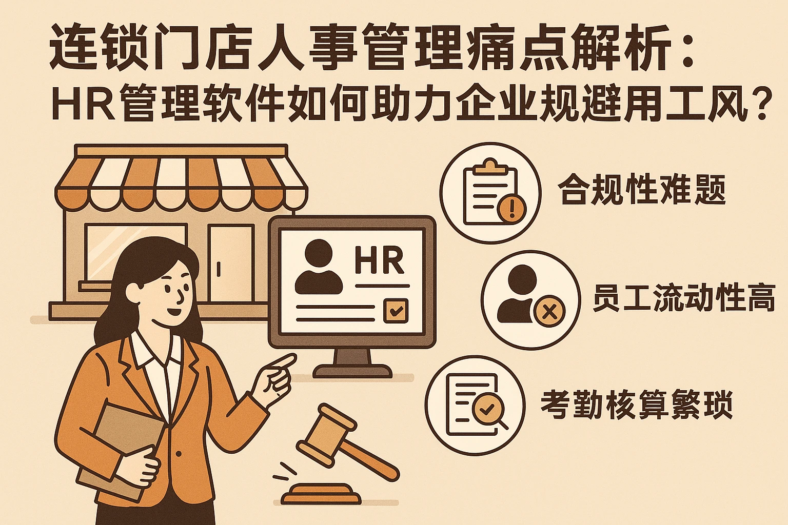 连锁门店人事管理痛点解析:HR管理软件如何助力企业规避用工风险?