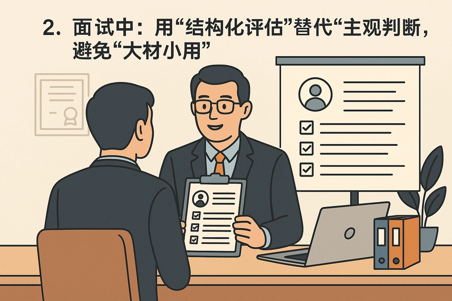 2. 面试中：用“结构化评估”替代“主观判断”，避免“大材小用”