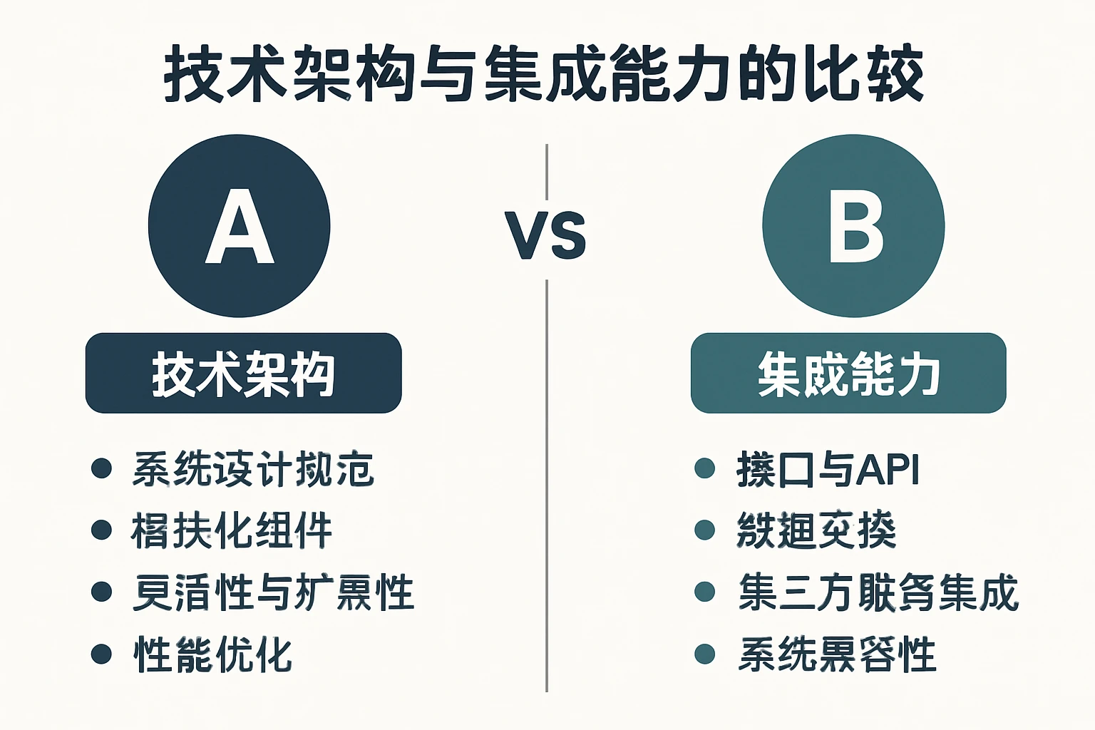 技术架构与集成能力的比较