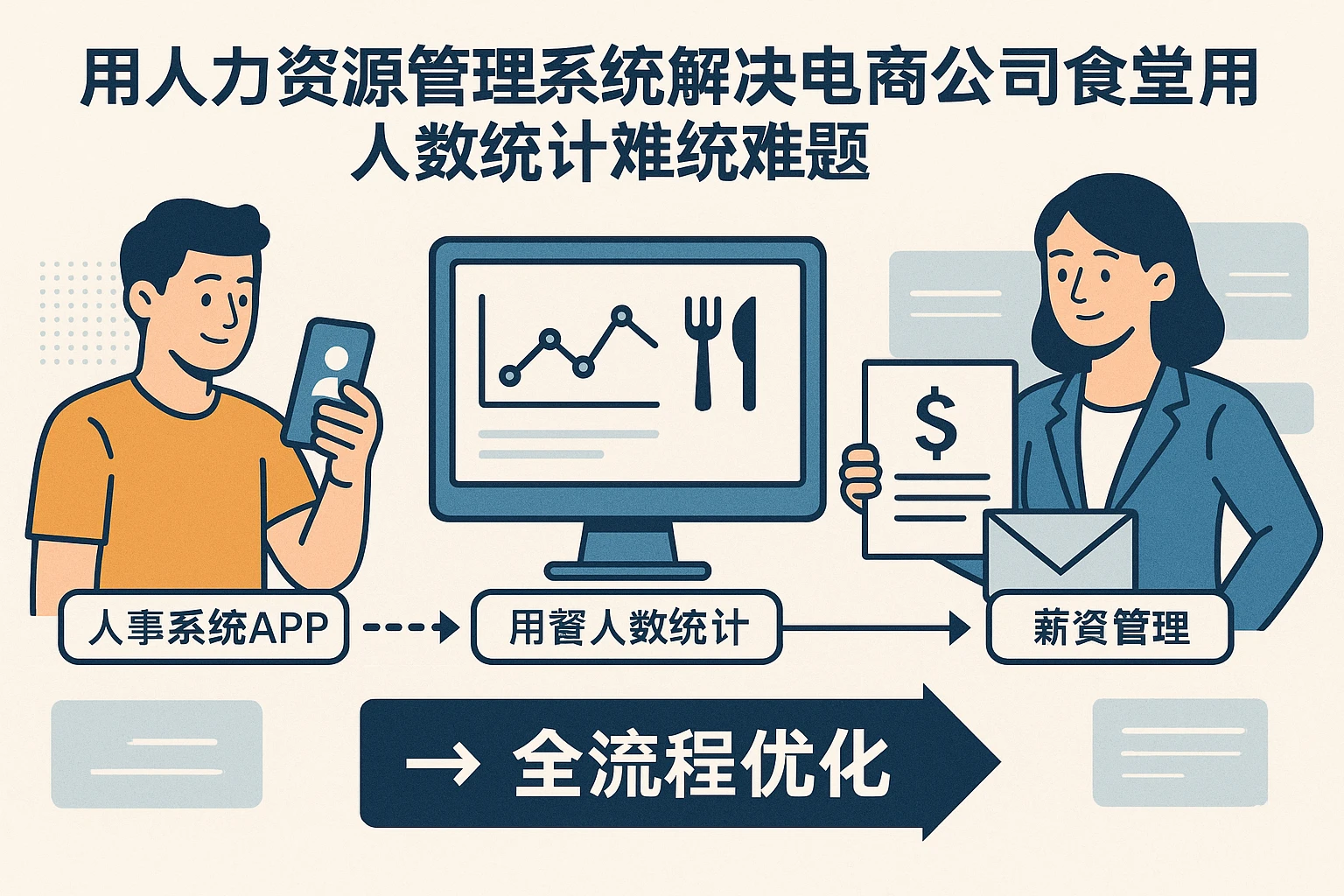 用人力资源管理系统解决电商公司食堂用餐人数统计难题——从人事系统APP到薪资管理的全流程优化