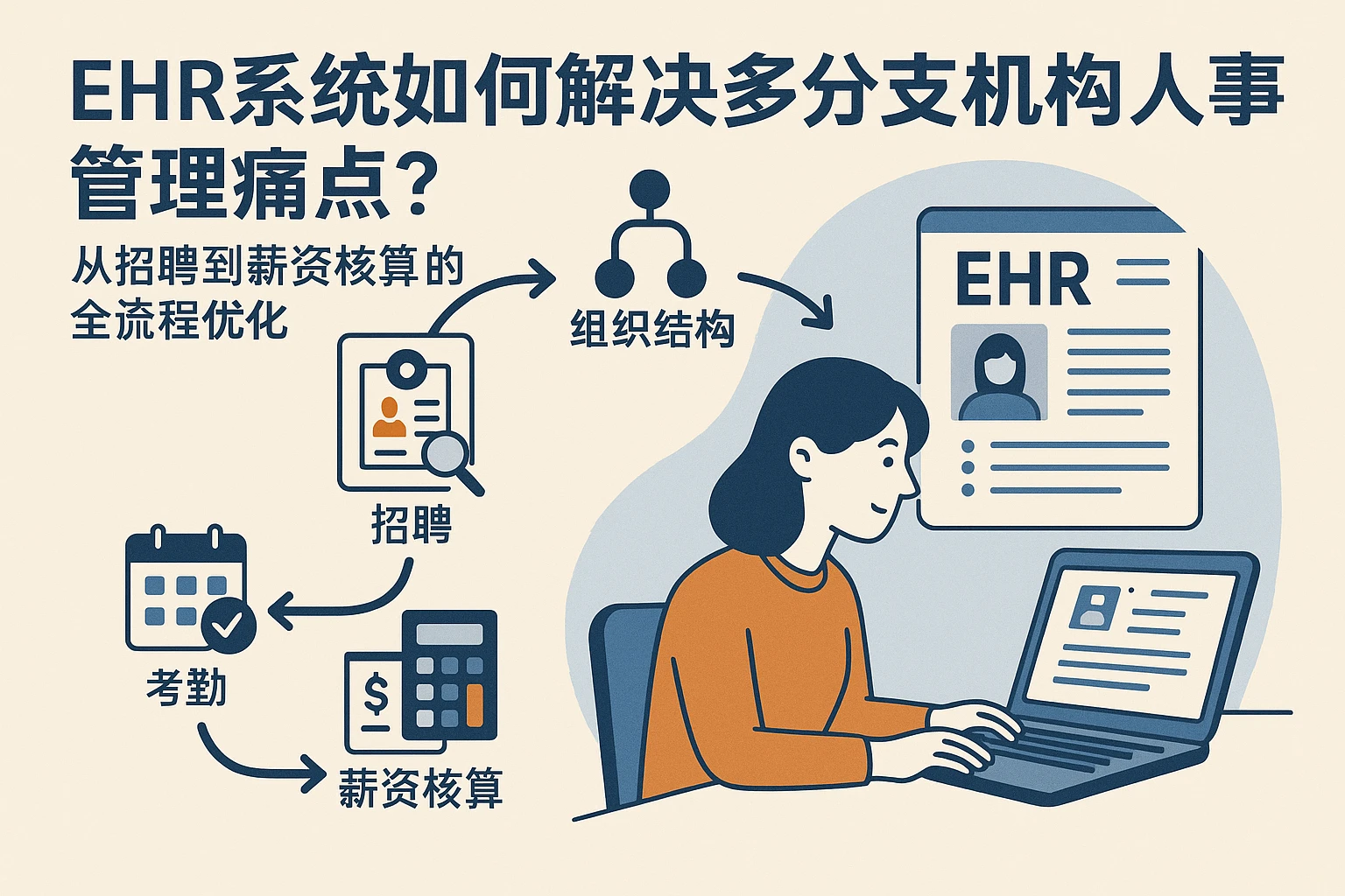 EHR系统如何解决多分支机构人事管理痛点?从招聘到薪资核算的全流程优化