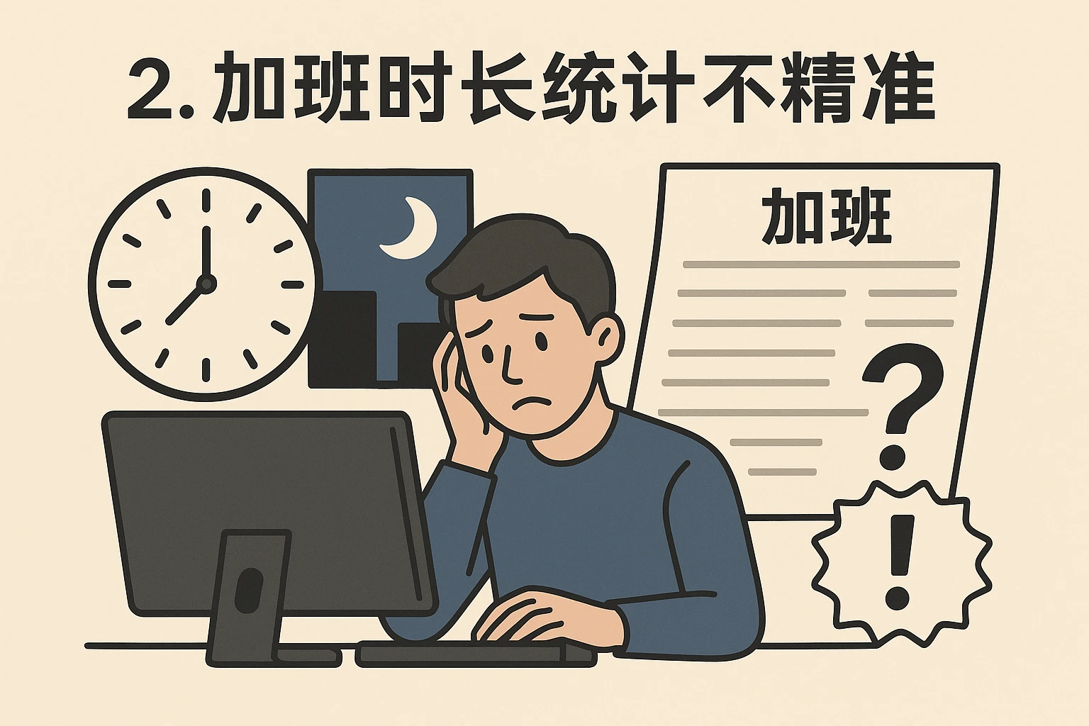 2. 加班时长统计不精准