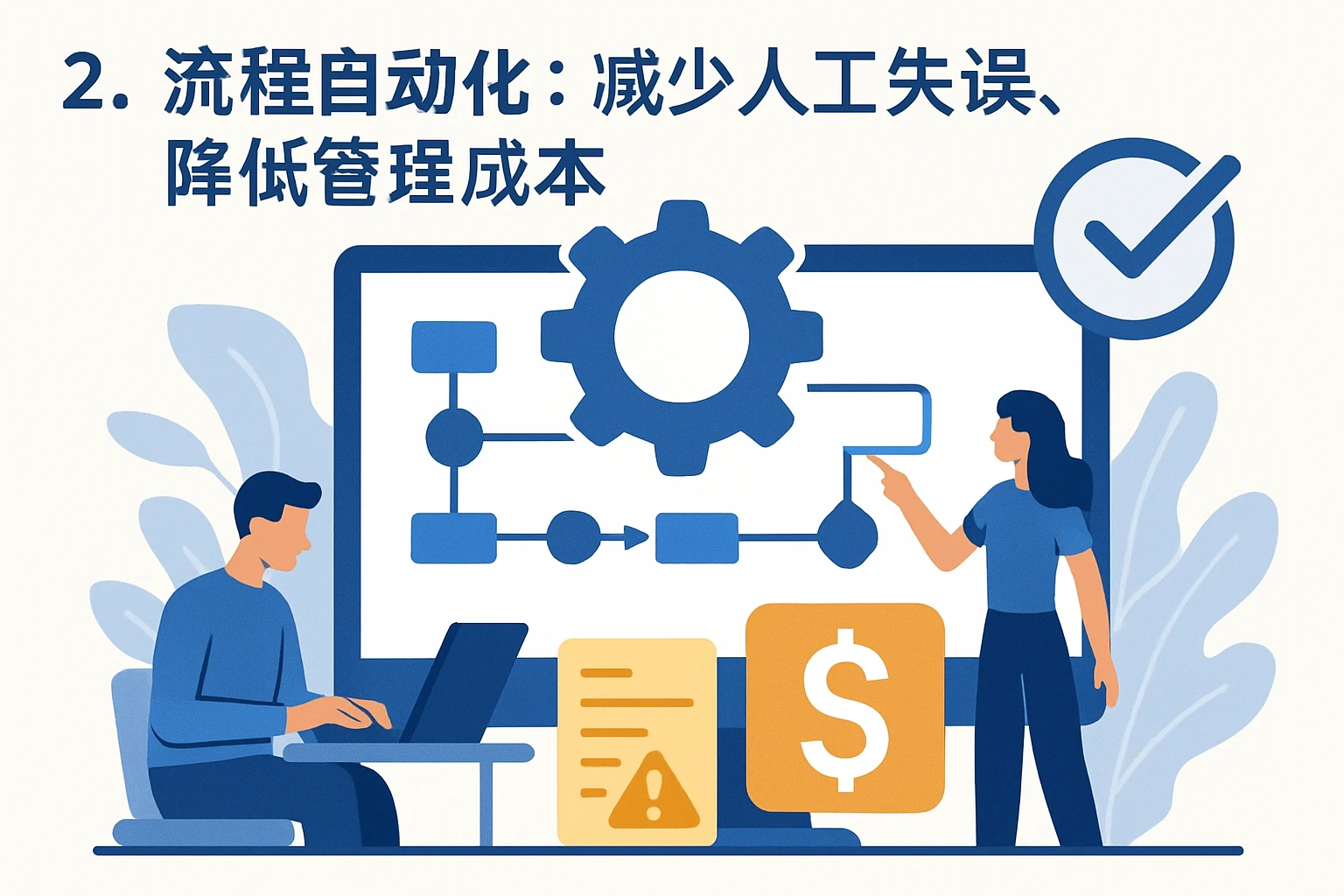 2. 流程自动化：减少人工失误，降低管理成本