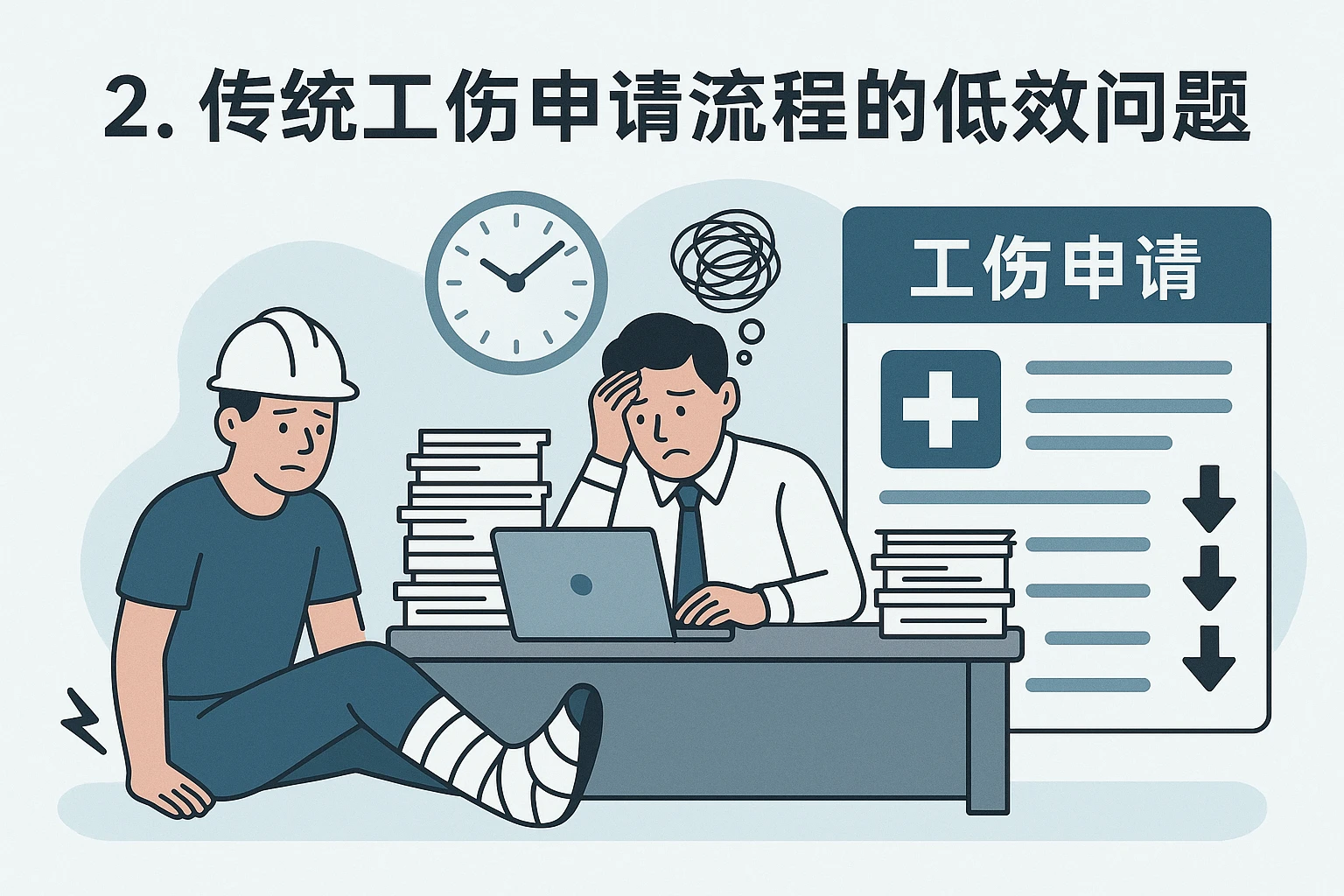 2. 传统工伤申请流程的低效问题