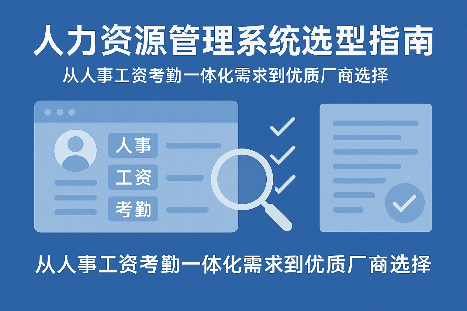 人力资源管理系统选型指南：从人事工资考勤一体化需求到优质厂商选择