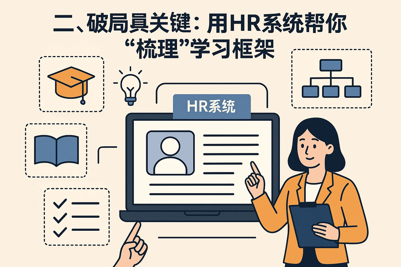 二、破局关键：用HR系统帮你“梳理”学习框架