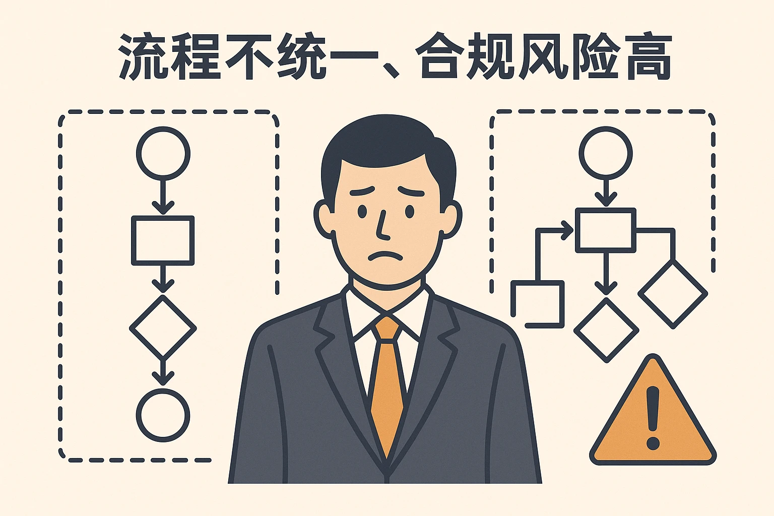 2. 流程不统一，合规风险高